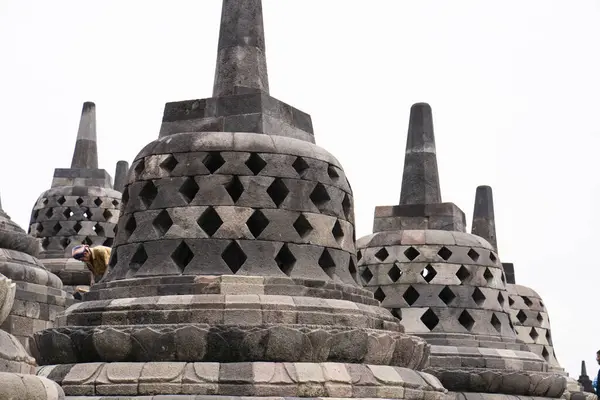 Beautiful Architecture Stupas Borobudur Buddhist Temple Magelang Regency City Magelang — Stock Photo, Image