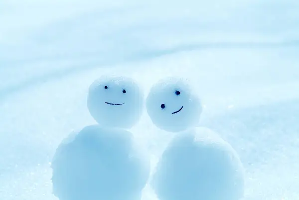 Muñecos Nieve Felices Nieve —  Fotos de Stock