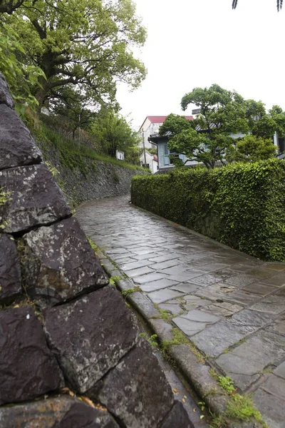 Viejo Pavimento Piedra Vista Calle Japón —  Fotos de Stock