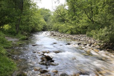 Kayalarla dolu güzel bir dere manzarası.