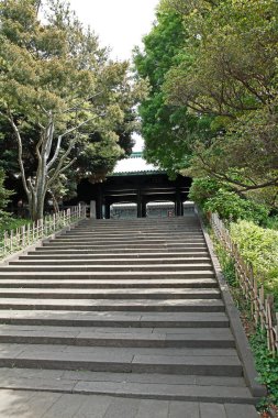 Tokyo, Japonya 'daki Yushima Seido tapınağına giden merdivenler.. 
