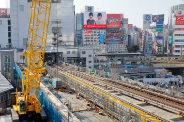  Tokyo 'da inşaat alanı, Japonya