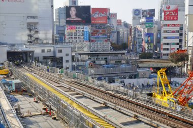  Tokyo 'da inşaat alanı, Japonya
