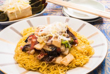 Asya mutfağının yakın çekim görüntüsü