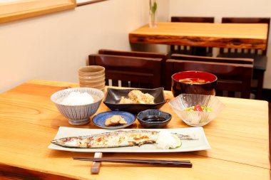 Geleneksel Japon mutfağına yakın çekim 