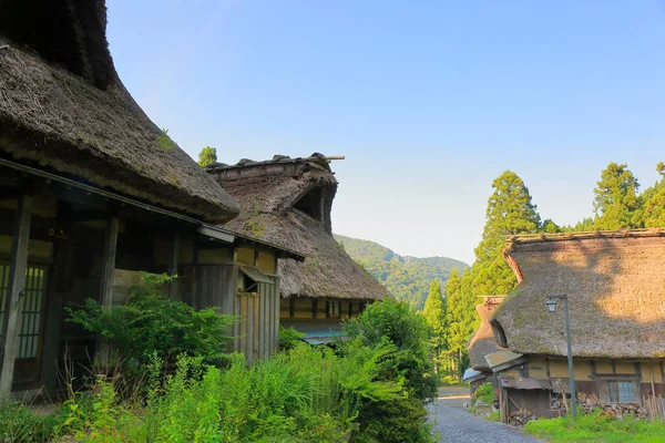 stock image scenic shot of street of old Japanese town with traditional buildings