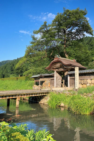 Old Wooden Gate Ichijodani Asakura Clan Ruins Fukui Prefecture Japan — Stock Photo, Image