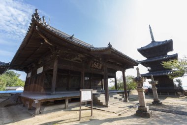 beautiful japanese temple building, buddhism concept