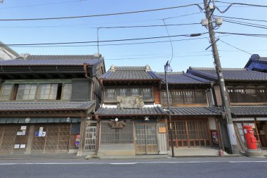 Kyoto, Japonya 'da geleneksel Japon evleri..