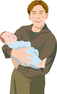 Baba ve oğlu parkta.