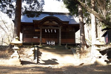 Asya 'daki geleneksel Japon evi manzarası.