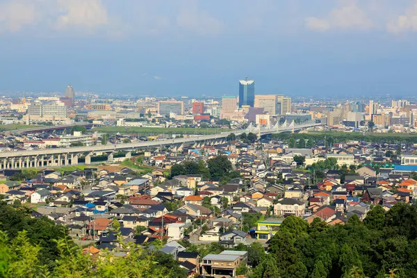 Japonya Nın Toyama Şehrinin Havadan Görünüşü — Stok fotoğraf