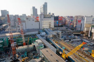  Tokyo 'da inşaat alanı, Japonya