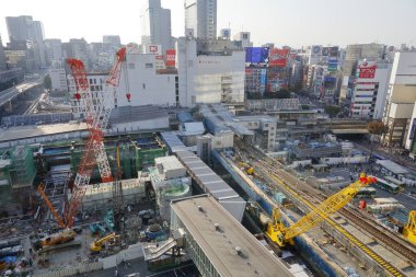  Tokyo 'da inşaat alanı, Japonya