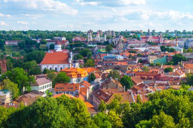 Eski şehir Vilnius, Litvanya 'nın manzarası
