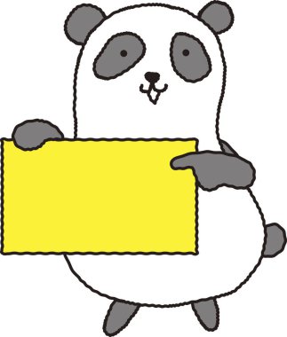 Beyaz arkaplanda pandanın işareti var. 