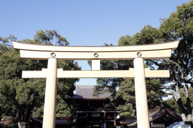 Japon geleneksel tapınak kapısı görünümü