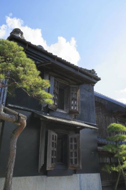 Japon köyündeki eski tarihi mimari.