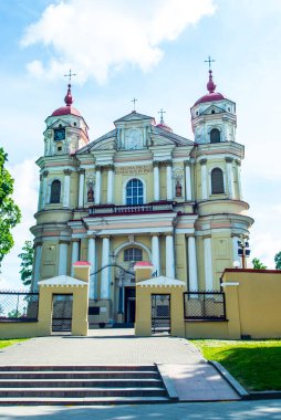 Aziz Kilisesi. Peter ve Paul, Vilnius, Litvanya 'daki Katolik Kilisesi