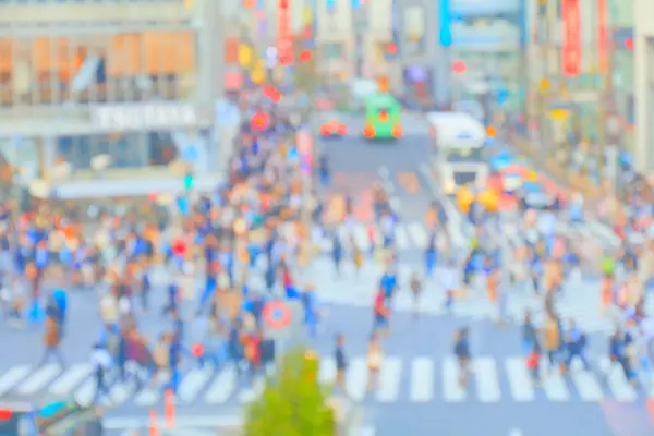 Astratto Sfocatura Persone Piedi Strada Tokyo Giappone — Foto Stock