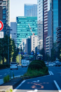 Tokyo, Japonya 'da güneşli bir günde trafik