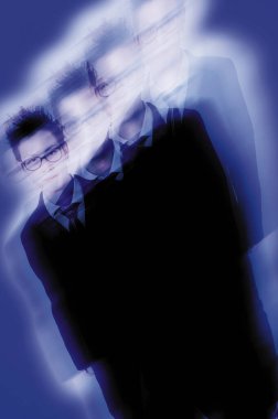 Takım elbiseli ve kravatlı işadamı, detaylı görünüm