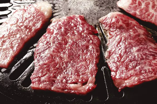 Gros Plan Délicieux Steak Boeuf — Photo