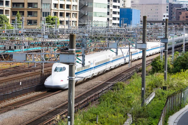 Train Moving Modern Railway City Japan Stock Photo