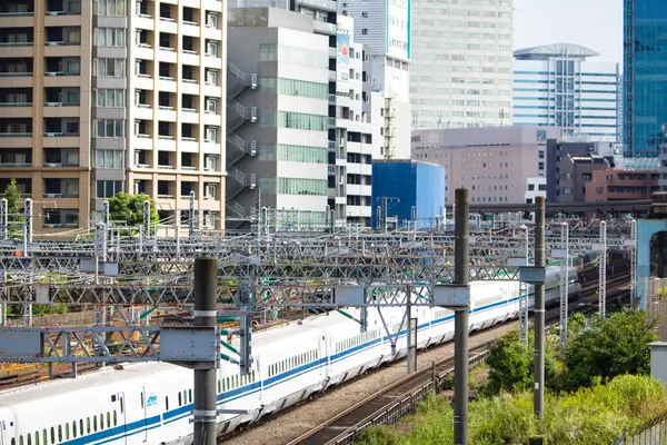 Train Moving Modern Railway City Japan Stock Picture