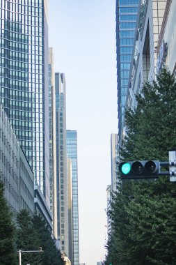 Tokyo şehir caddesinde modern mimari 