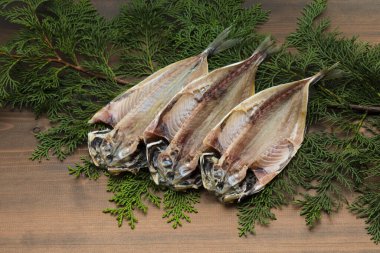 Kurutulmuş at makcerel balığının yakın görüntüsü