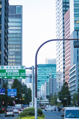 Tokyo 'da işlek bir cadde. 