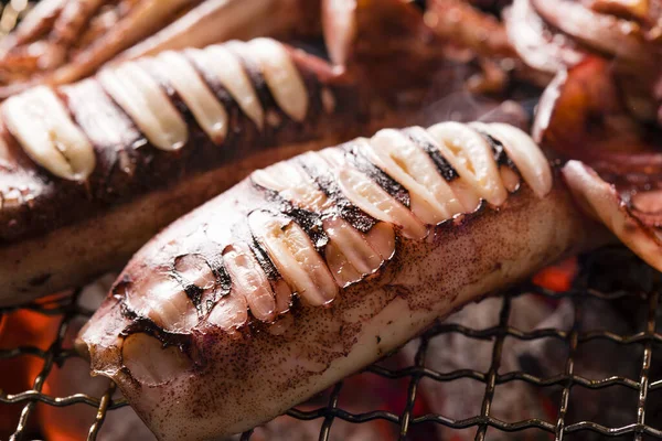 Whole Roasted Japanese Squids Grill — Stock Photo, Image