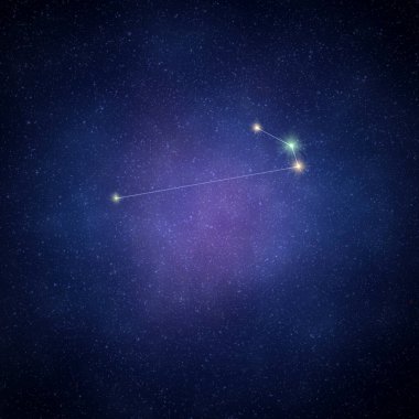 Yıldızlı gökyüzünün arka planındaki takımyıldız yıldızları