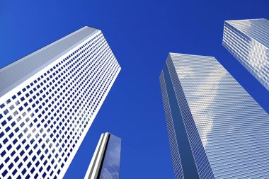 Gökyüzündeki modern ofis binaları