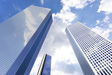 Gökyüzündeki modern ofis binaları