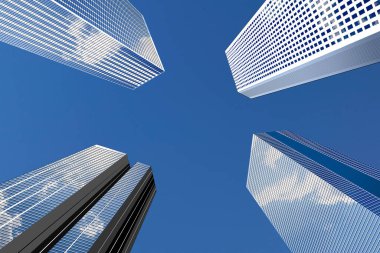 Gökyüzündeki modern ofis binaları