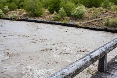 Büyük nehrin üzerindeki güzel yaz manzarası