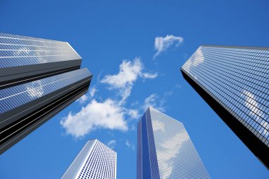 Gökyüzündeki modern ofis binaları