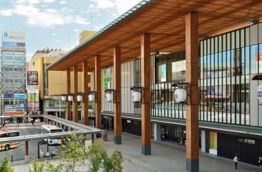 osaka, japan - Kasım 11, 2017: Osaka, Japonya 'da Dotonbori Caddesi' nde yürüyen insanlar. Öyleydi.