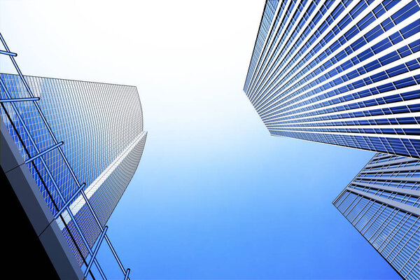 Modern office buildings on sky background