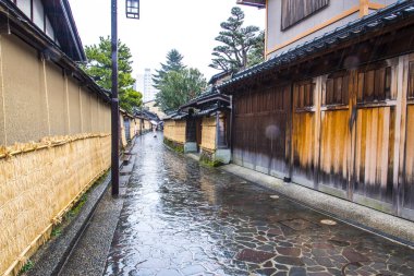 Japonya 'nın antik başkenti Kanazawa Higashi Chaya' nın manzarası