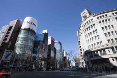 Alışveriş bölgesi Ginza Pedestrian Paradise, Japonya, Tokyo, Chuo City, Ginza