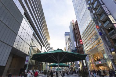 Alışveriş bölgesi Ginza Pedestrian Paradise, Japonya, Tokyo, Chuo City, Ginza