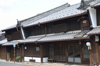 Asya 'daki geleneksel Japon evi manzarası.