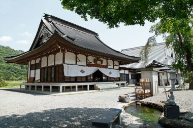 Japon tapınağı binasına bakış, Budizm konsepti.