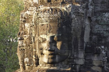 Kamboçya 'daki Angkor tapınağı, kapatın.