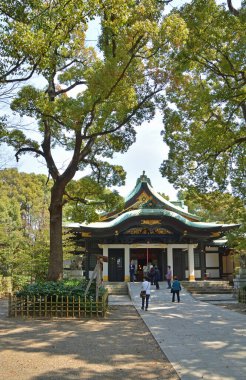 Japon tapınağı binasına bakış, Budizm konsepti.