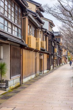 Japonya 'nın antik başkenti Kanazawa Higashi Chaya' nın manzarası