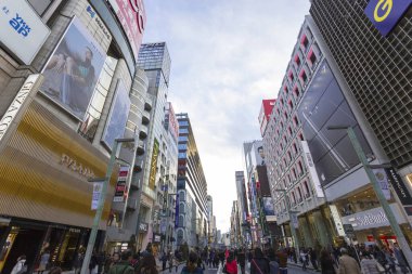 Alışveriş bölgesi Ginza Pedestrian Paradise, Japonya, Tokyo, Chuo City, Ginza